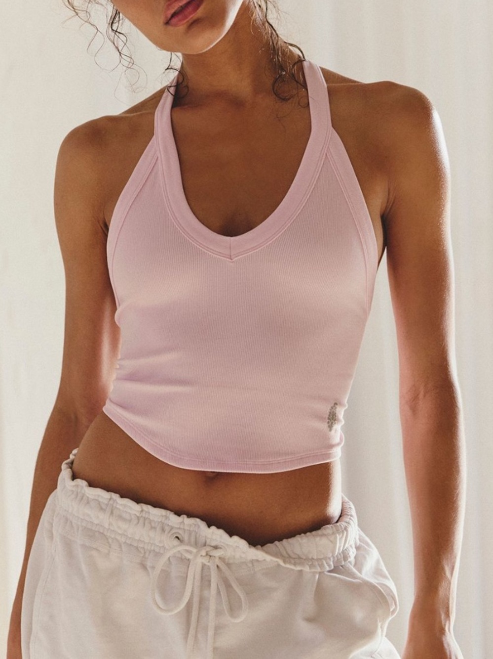 NWOT FP Movement All Clear V Neck Cami Powder Pink XS/S